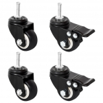 Lillepotile m&otilde;eldud rattad 4 tk, mustad, 8 x 3,5 x 8 cm, raud