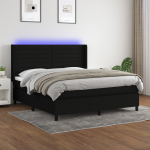 Kontinentaalvoodi madrats ja led, must, 180x200 cm, kangas