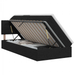 Voodi hoiukohaga ja madratsiga peaga must 90 x 200 cm tehispuit