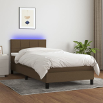 Kontinentaalvoodi madrats ja led, tumepruun, 80x200 cm, kangas