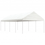 Katusega varjualune, valge, 8,92 x 4,08 x 3,22 m, pol&uuml;et&uuml;leen