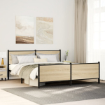 Metallist voodiraam ilma madratsita sonoma tamm 183x213 cm