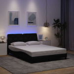 Voodiraam led-iga ilma madratsita, must, 120 x 200 cm, kangas