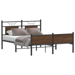Voodiraam ilma madratsita pruun tamm 137x190 cm tehispuit