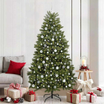 Tehisj&otilde;ulupuu 210 cm 300 led-i soe valge pvc ja teras roheline