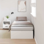 Voodi hoiukohaga raam ladustamisega valge 90 x 190 cm tehispuit