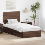 Voodi raam sahtliga peaga pruun tamme 75 x 190 cm tehispuit