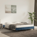Voodiraam ilma madratsita tumesinine 140x200 cm samet