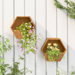 Seina taimekastid 2 tk, rooste, corten teras, 30x10x25 cm