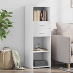 K&otilde;rge kapp, valge, 40x42,5x124 cm, tehispuit