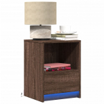 &Ouml;&ouml;kapid led-valgustusega, pruun tamm, tehispuit