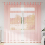 Aasadega voilee kardinad 2 tk, roosad, 140 x 245 cm