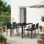 V&auml;lis m&ouml;&ouml;bli komplekt 5 pcs must ja anthracite 160 x 80 x 73 cm