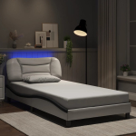 Voodiraam led-iga ilma madratsita hvar, valge ja must, 100 x 200 cm