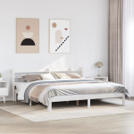 Voodiraam peatsiga ilma madratsita valge 180x200 cm