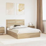 Laos voodi sahtliga peaga sonoma tamm 140 x 190 cm tehispuit