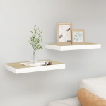 Seinariiulid, 2 tk, tamm ja valge, 50 x 23 x 3,8 cm mdf