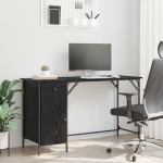 Arvutilaud sahtliga must tamm 131 x 48 x 75 cm tehispuit