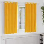Pimendavad kardinad 2 pcs kollane sinep 140 x 175 cm samet