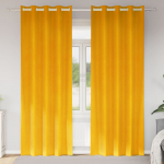 Pimendavad kardinad 2 pcs kollane sinep 140 x 245 cm samet