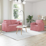 Diivan 2 pcs roosa &uuml;ldm&otilde;&otilde;tmed: 138 x 78 x 80 cm (l x s x k)
