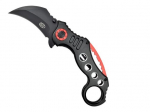 SCK Steel Claw Knives Karambit K29 knife, black and red
