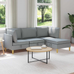 Modulaarne diivanisari koos ladustamisega 4 pcs helehall kangas