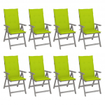 Aiatoolid, patjadega, 8 tk, hall, akaatsiapuit
