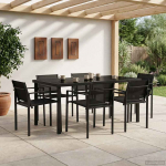 V&auml;lis m&ouml;&ouml;bli komplekt 7 pcs must ja anthracite 160 x 80 x 73 cm