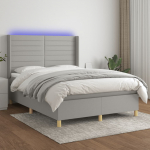 Kontinentaalvoodi madrats ja led, helehall, 140x190 cm, kangas