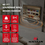 Maclean Soundbar Wall Mount / Bracket, angle adjustment +8&deg;&ndash;8&deg;, max. load 10 kg, made of steel, MC-177