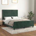 Voodiraam ilma madratsita tumeroheline 140x190 cm samet