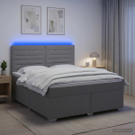 Vedruvoodi madratsiga led-ribadega helehall 140 x 200 cm kangas