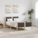 Voodi raam peaga tumehall 120 x 200 cm kangas