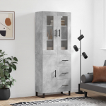 K&otilde;rge kapp, betoonhall, 69,5 x 34 x 180 cm,tehispuit