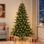 Kunstlik kokkupandav j&otilde;ulupuu 150 cm 150 led-i soe valge