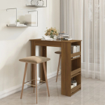 Baarilaud riiuliga, pruun tamm, 102x50x103,5 cm, tehispuit