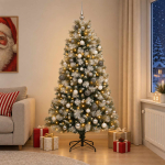 Kunstlik hingedega j&otilde;ulupuu koos kuulidega 240 cm 300 led-i
