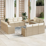 12-osaline aiadiivani komplekt patjadega, beež, pol&uuml;rotang
