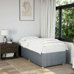 Voodiraam ilma madratsita, helehall, 90x190 cm, kangas