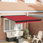 K&auml;igukohandatav varikatus punane 300 x 250 cm kangas ja metall