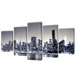 Must-valge new yorgi siluetiga l&otilde;uend seinale 200 x 100 cm