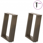 Kohvilaua jalad u-kujulised 2 tk, naturaalne teras, 38 x (42&ndash;43) cm, teras