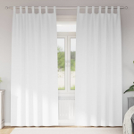 Kardinad r&otilde;ngastega 2 pcs puhas valge 260 x 140 cm pol&uuml;ester