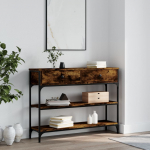 Konsoollaud, suitsutatud tamm, 100 x 25 x 75 cm, tehispuit