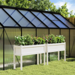 Jalgadega aia taimekastid 2 tk, valge, m&auml;nnipuit