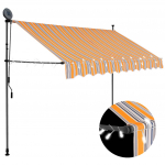 K&auml;sitsi sisset&otilde;mmatav varikatus, led, 250 cm, kollane ja sinine