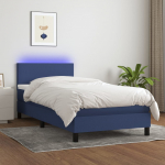 Kontinentaalvoodi madrats ja led, sinine, 90x190 cm, kangas