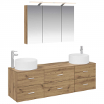 Vannitoa m&ouml;&ouml;bleset 4 pcs artisan tamm tehispuit ja klaas