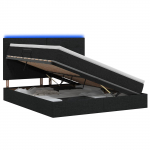 Led-iga voodiraam koos madratsiga must 160 x 200 cm kangas